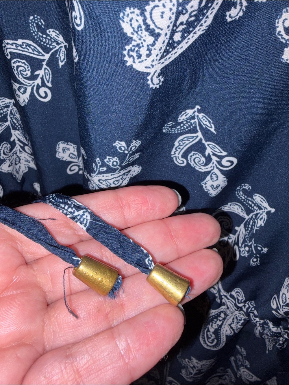 Navy Paisley V-Neck Long Sleeve Midi Dress - Picture 4 of 4